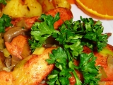 Kuřecí nudle Tandoori masala s hlívou a pórkem, Kuřecí, nudle, Tandoori, masala, hlívou, pórkem